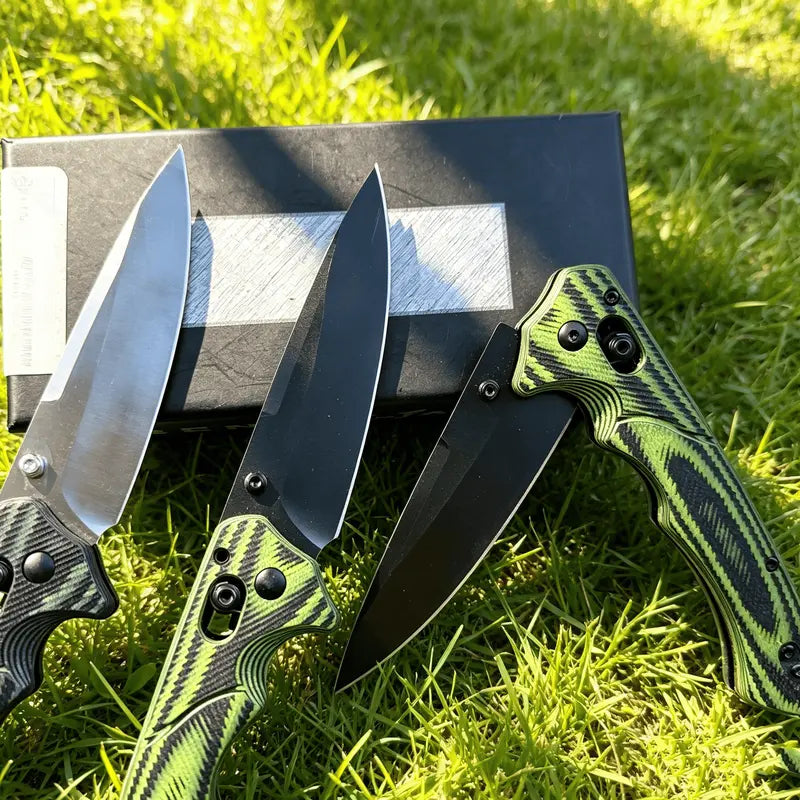 1401 Premium Folding Portable Knife : Features a high-quality textured handle with a non-slip striped grip. The blade is robust and durable—an ideal choice for camping, outdoor activities, and hiking.