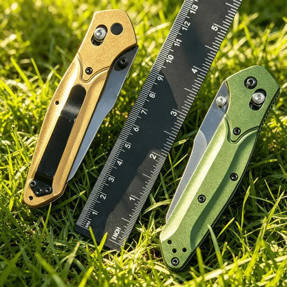 The 940 Rugged Aluminum Alloy Folding Portable Knife features a sturdy aluminum alloy handle and a durable stainless steel blade, making it the ideal gear for hiking, Outdoor， camping, and everyday carry.