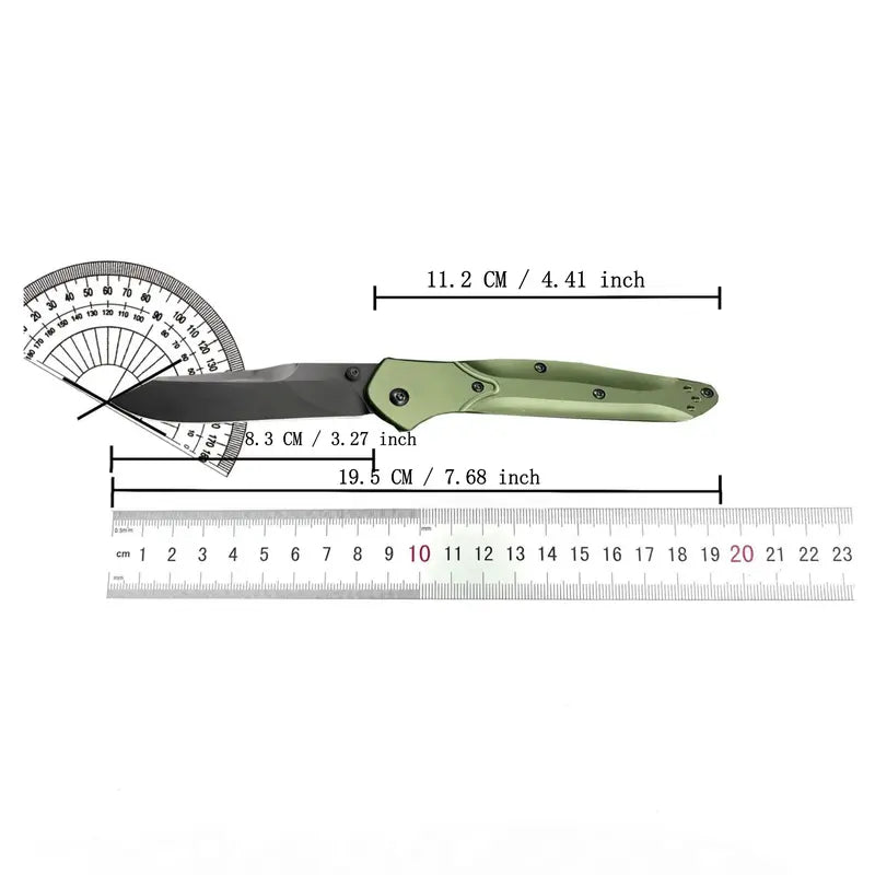 The 940 Rugged Aluminum Alloy Folding Portable Knife features a sturdy aluminum alloy handle and a durable stainless steel blade, making it the ideal gear for hiking, Outdoor， camping, and everyday carry.