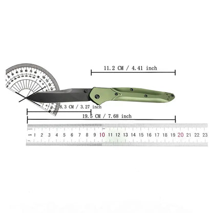 The 940 Rugged Aluminum Alloy Folding Portable Knife features a sturdy aluminum alloy handle and a durable stainless steel blade, making it the ideal gear for hiking, Outdoor， camping, and everyday carry.