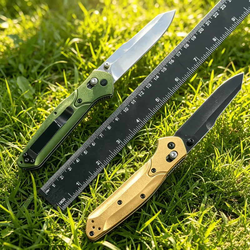 The 940 Rugged Aluminum Alloy Folding Portable Knife features a sturdy aluminum alloy handle and a durable stainless steel blade, making it the ideal gear for hiking, Outdoor， camping, and everyday carry.