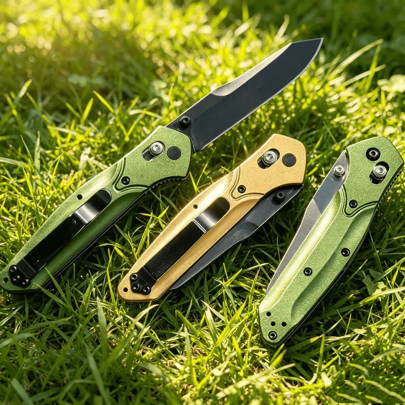 The 940 Rugged Aluminum Alloy Folding Portable Knife features a sturdy aluminum alloy handle and a durable stainless steel blade, making it the ideal gear for hiking, Outdoor， camping, and everyday carry.