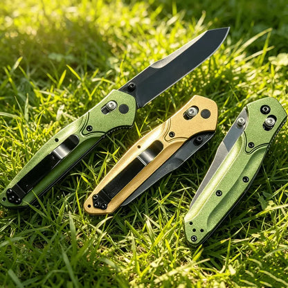 The 940 Rugged Aluminum Alloy Folding Portable Knife features a sturdy aluminum alloy handle and a durable stainless steel blade, making it the ideal gear for hiking, Outdoor， camping, and everyday carry.